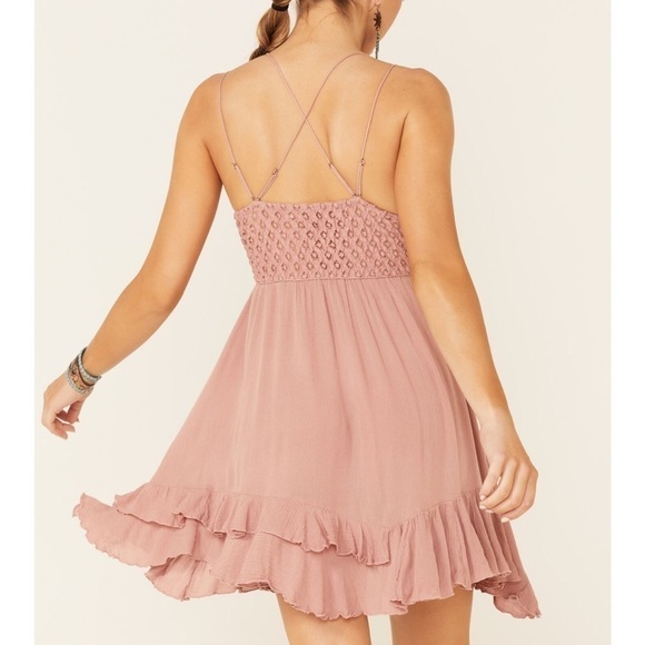NWT Free People Adella Slip Dress in Rose - Picture 6 of 13